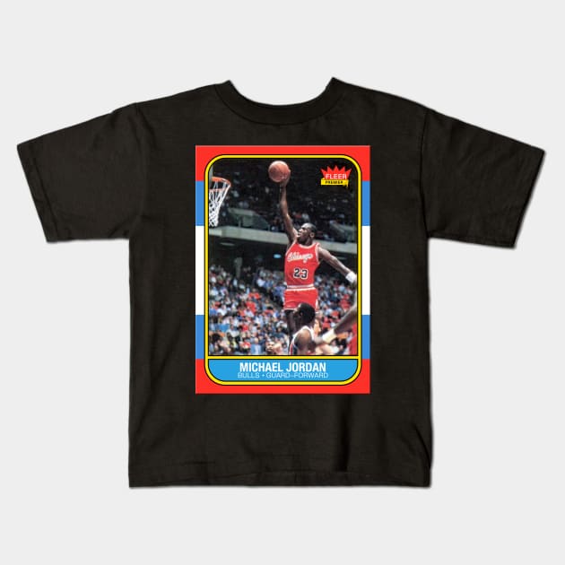 Michael Jordan Fleer '86 Card Kids T-Shirt by ParaholiX